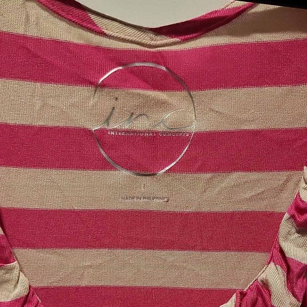INC International Concepts Pink and Cream Striped Dress - Picture 2 of 4